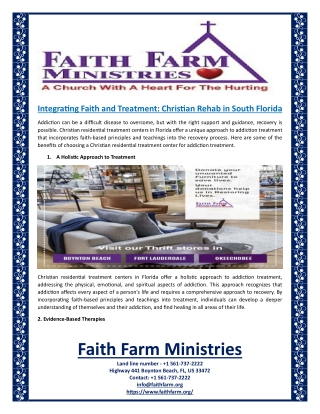 Integrating Faith and Treatment Christian Rehab in South Florida