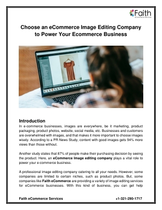 Choose an eCommerce Image Editing Company to Power Your ECommerce Business