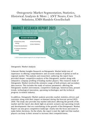 Ontogenetic Market Segmentation Market