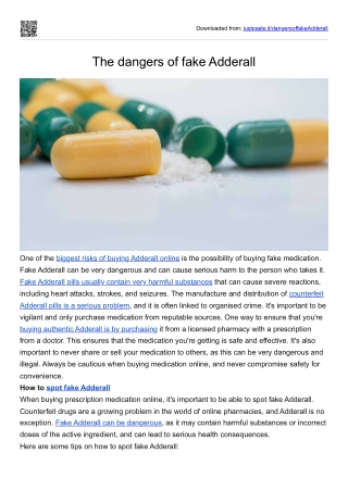 The dangers of fake Adderall