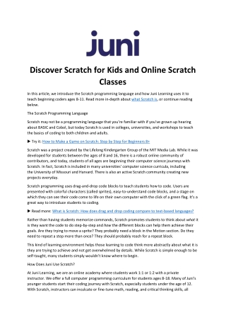 Discover Scratch for Kids and Online Scratch Classes