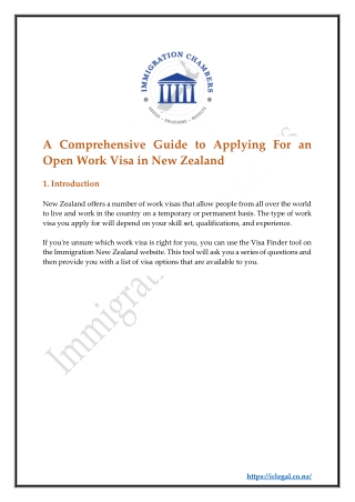 A Comprehensive Guide to Applying For an Open Work Visa in New Zealand