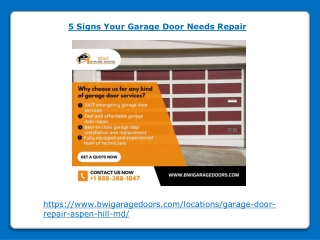 5 Signs Your Garage Door Needs Repair