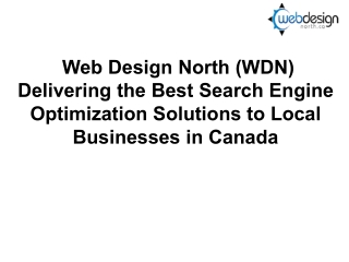 Web Design North (WDN) Delivering the Best Search Engine Optimization Solutions to Local Businesses in Canada