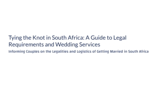 Marriages in South Africa