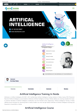 Are there any Artificial Intelligence Training Institutes that offer certificati