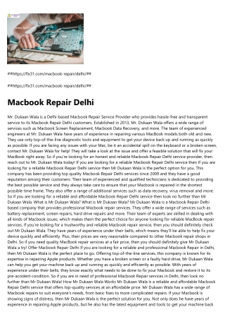 Macbook Repair in New Delhi