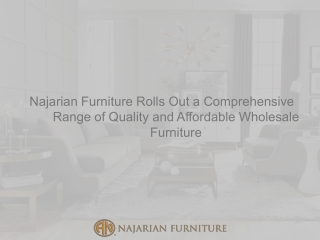 Najarian Furniture Rolls Out a Comprehensive Range of Quality and Affordable Wholesale Furniture