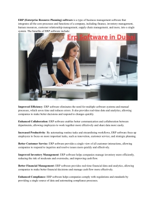 Erp Software in Dubai