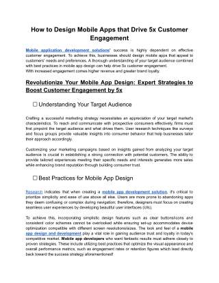 How to Design Mobile Apps that Drive 5x Customer Engagement