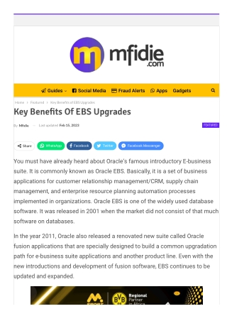 Key Benefits of EBS Upgrades