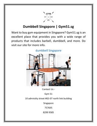 Dumbbell Singapore  Gym51.sg