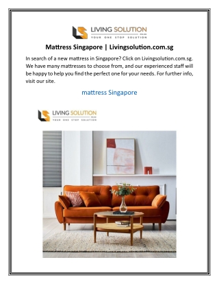 Mattress Singapore Livingsolution.com.sg
