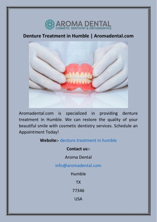 Denture Treatment in Humble  Aromadental