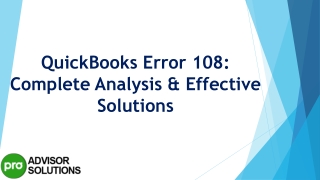 Simple step by step guide to resolve QuickBooks Error 108