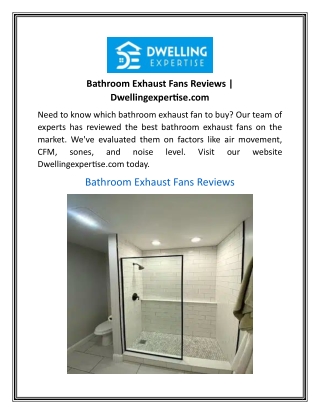 Bathroom Exhaust Fans Reviews  Dwellingexpertise.com