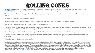 Rolling cones