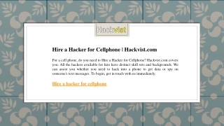 Hire a Hacker for Cellphone  Hackvist.com