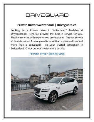 Private Driver Switzerland  Driveguard.ch