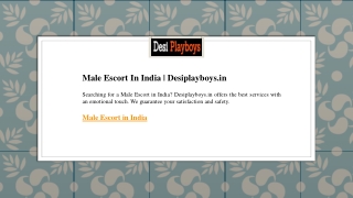 Male Escort In India  Desiplayboys.in