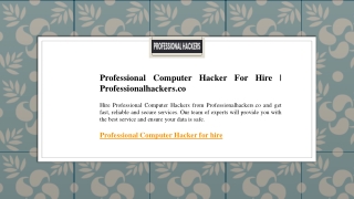 Professional Computer Hacker For Hire  Professionalhackers.co