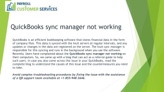 QuickBooks sync manager not working