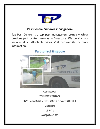 Pest Control Services in Singapore