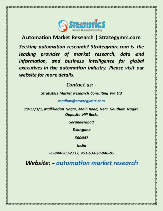 Automation Market Research  Strategymrc com