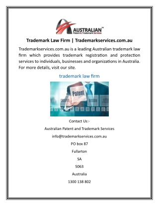 Trademark Law Firm  Trademarkservices.com.au