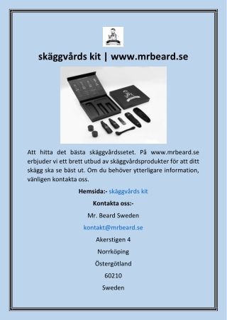 skäggvårds kit  www.mrbeard.se