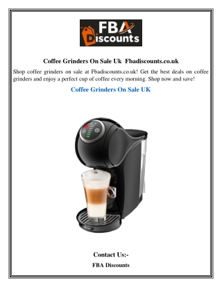 Coffee Grinders On Sale Uk  Fbadiscounts.co.uk