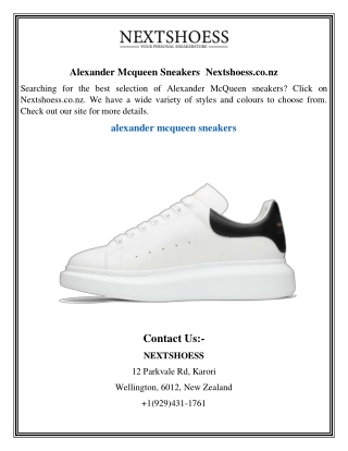 Alexander Mcqueen Sneakers  Nextshoess.co.nz