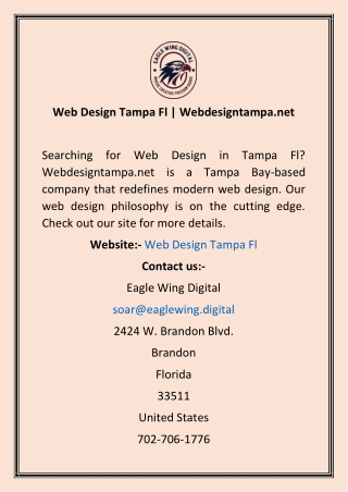 Web Design Tampa Fl  Webdesigntampa.net