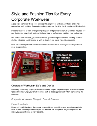 Style and Fashion Tips for Every Corporate Workwear