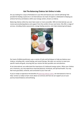 Get The Balancing Chakras Set Online in India