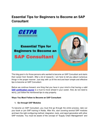 Essential Tips for Beginners in SAP Development