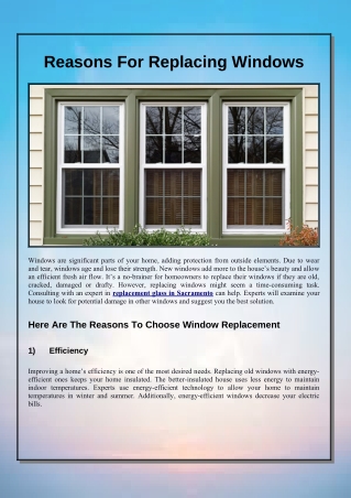 The Benefits of Choosing Window Replacement