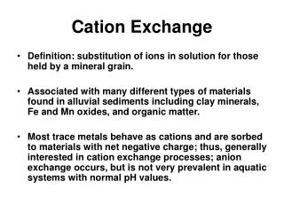 Cation Exchange