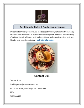 Pet Friendly Cafes | Doublepour.com.au