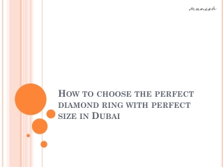 How to choose the perfect diamond ring with perfect size in Dubai