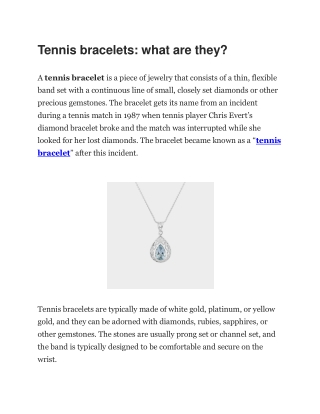 Tennis bracelets