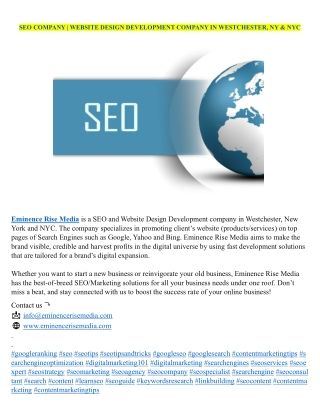 SEO Company Westchester, NY and SEO Company NYC