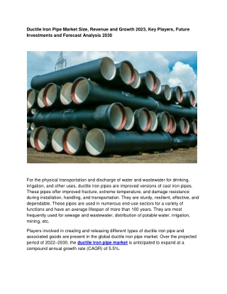 Ductile Iron Pipe Market