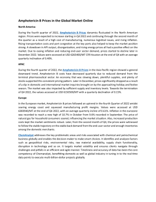 Amphotericin B Prices Trend and Forecast