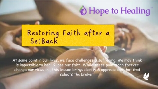 Join Hope To Healing For Restoring Faith And Calm Living