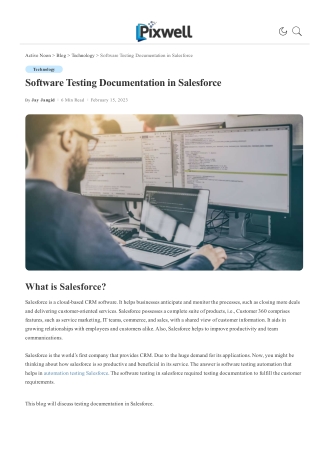 Software Testing Documentation in Salesforce