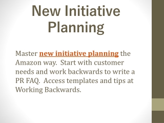 New Initiative Planning