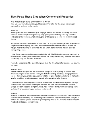 Pests Those Enroaches Commercial Properties_ Payne Pest