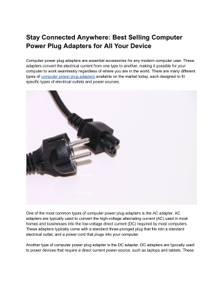 Stay Connected Anywhere: Best Selling Computer Power Plug Adapters