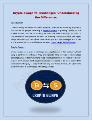 Crypto Swaps vs Exchanges: Which One Is Right for You?